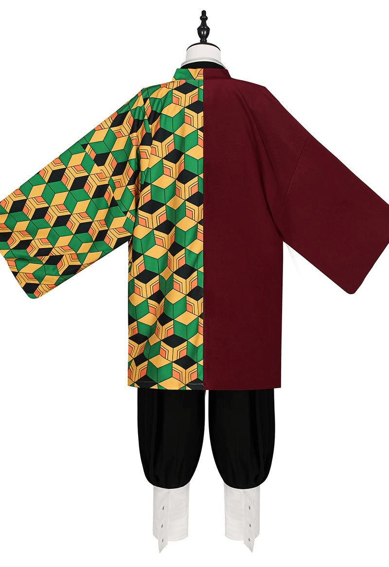 Demon Slayer Cosplay Uniform Set For Adult and Kids Kamado Tanjiro & Tomioka Giyu Halloween Deal - Coscosmos