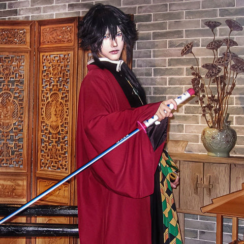Demon Slayer Cosplay Uniform Set For Adult and Kids Kamado Tanjiro & Tomioka Giyu Halloween Deal - Coscosmos