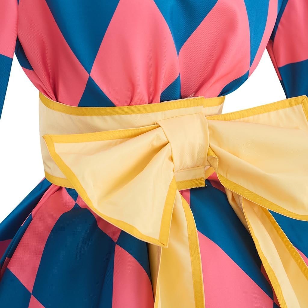 Demon Slayer Howl's Moving Castle Anime Women Pink Kimono Lolita Dress with Bow - Coscosmos