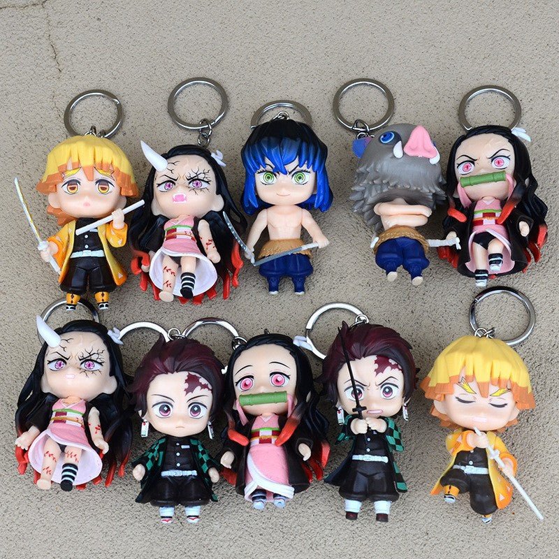 Demon Slayer Keychain - Anime Figure Car Accessory Keyring and Bag Charm - Coscosmos