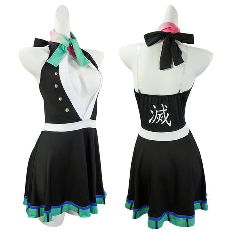 Demon Slayer: Kimetsu no Yaiba Agatsuma Zenitsu, Kochou Shinobu, Kamado Tanjiro Swimsuit Cosplay Costume - Coscosmos