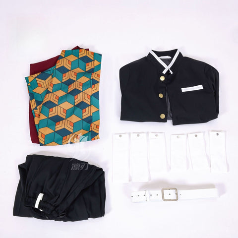 Demon Slayer: Kimetsu no Yaiba Giyuu Tomioka Cosplay Costume, High - Quality Outfit Embroidered Version - Coscosmos