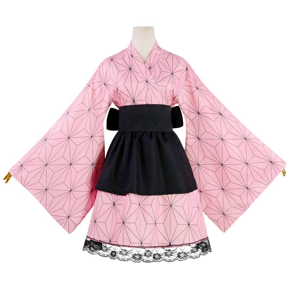 Demon Slayer: Kimetsu no Yaiba Inosuke Hashibira Maid Dress & Kimono Cosplay Costume for Women - Coscosmos