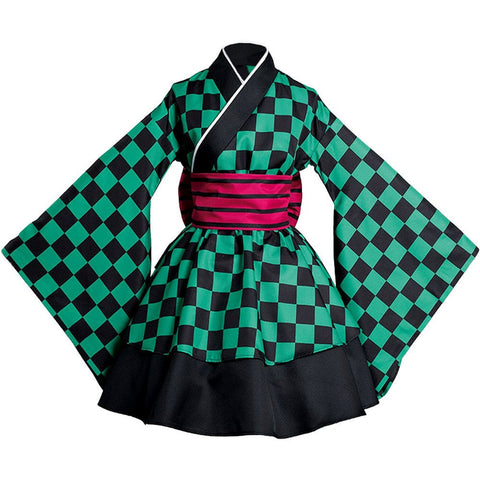 Demon Slayer: Kimetsu no Yaiba Inosuke Hashibira Maid Dress & Kimono Cosplay Costume for Women - Coscosmos