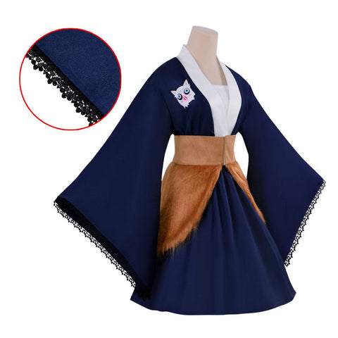 Demon Slayer: Kimetsu no Yaiba Inosuke Hashibira Maid Dress & Kimono Cosplay Costume for Women - Coscosmos