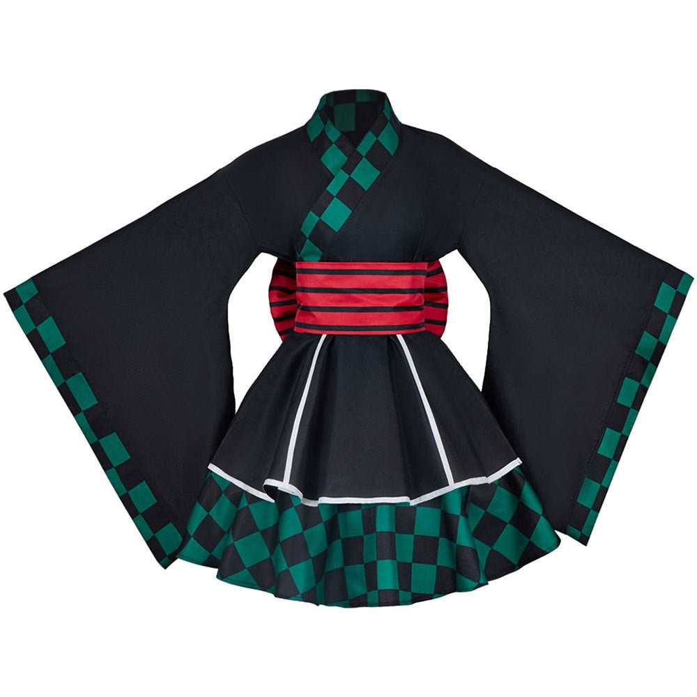 Demon Slayer: Kimetsu no Yaiba Inosuke Hashibira Maid Dress & Kimono Cosplay Costume for Women - Coscosmos