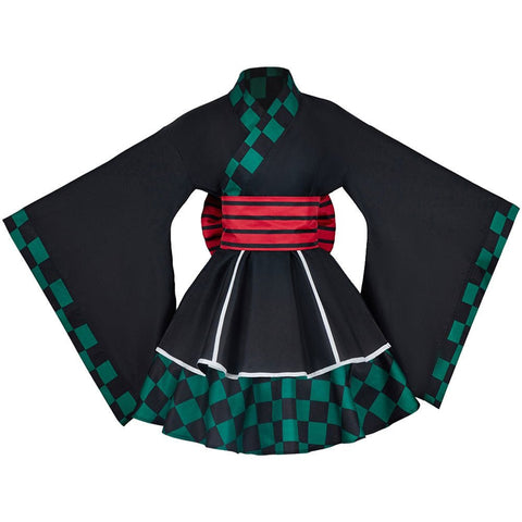 Demon Slayer: Kimetsu no Yaiba Inosuke Hashibira Maid Dress & Kimono Cosplay Costume for Women - Coscosmos