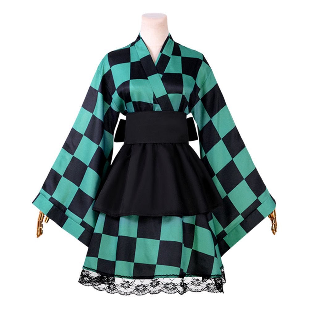Demon Slayer: Kimetsu no Yaiba Inosuke Hashibira Maid Dress & Kimono Cosplay Costume for Women - Coscosmos