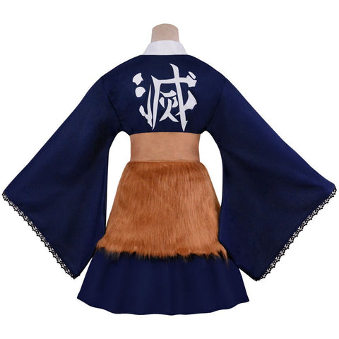 Demon Slayer: Kimetsu no Yaiba Inosuke Hashibira Maid Dress & Kimono Cosplay Costume for Women - Coscosmos