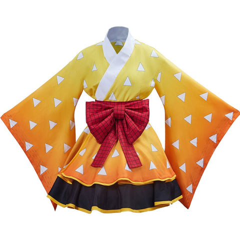 Demon Slayer: Kimetsu no Yaiba Inosuke Hashibira Maid Dress & Kimono Cosplay Costume for Women - Coscosmos