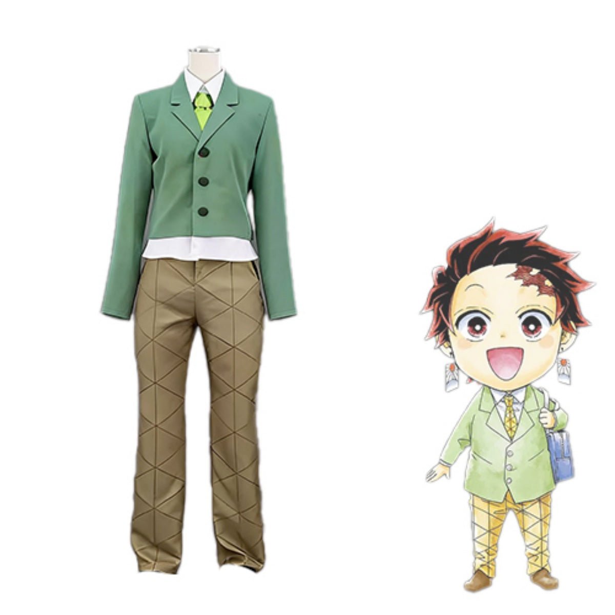 Demon Slayer: Kimetsu no Yaiba Kamado Tanjiro Uniform Cosplay Costume, High - quality Outfit - Coscosmos