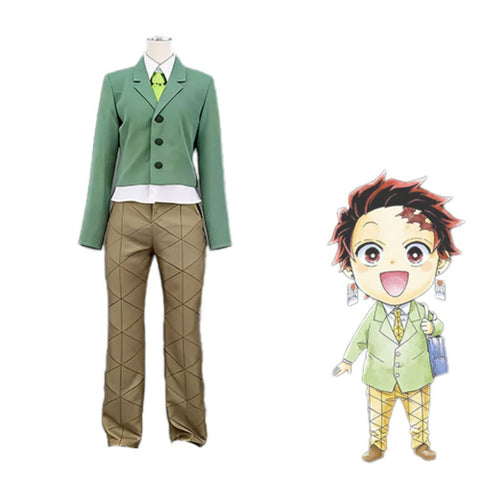 Demon Slayer: Kimetsu no Yaiba Kamado Tanjiro Uniform Cosplay Costume, High - quality Outfit - Coscosmos