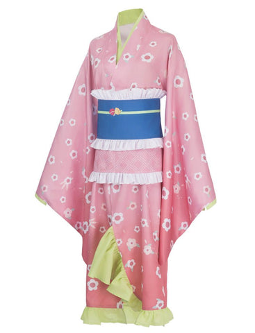 Demon Slayer Kimetsu no Yaiba Kanroji Mitsuri Cosplay Costume, High - quality Kimono Full Set - Coscosmos
