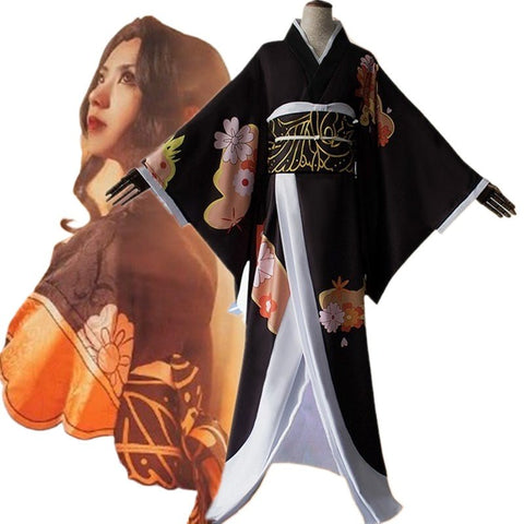 Demon Slayer Kimetsu no Yaiba Kibutsuji Muzan Cosplay Costume, Female Kimono Full Set - Coscosmos