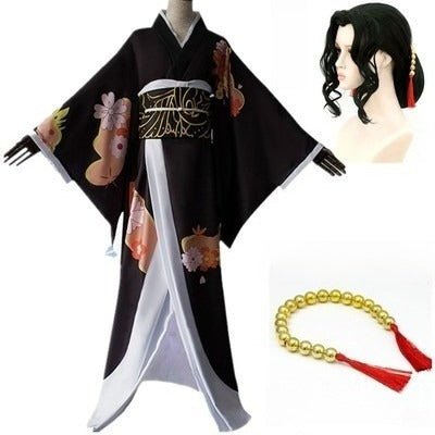 Demon Slayer Kimetsu no Yaiba Kibutsuji Muzan Cosplay Costume, Female Kimono Full Set - Coscosmos
