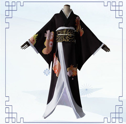 Demon Slayer Kimetsu no Yaiba Kibutsuji Muzan Cosplay Costume, Female Kimono Full Set - Coscosmos