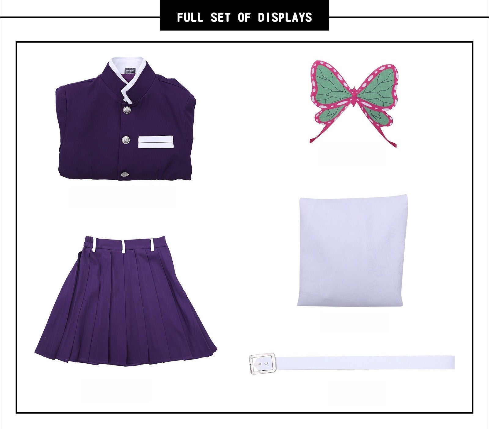 Demon Slayer Kimetsu no Yaiba: Mugen Castle Arc Kanao Tsuyuri Cosplay Costume Embroidered Version - Coscosmos