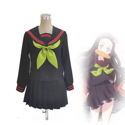 Demon Slayer: Kimetsu no Yaiba Nezuko Kamado, Makomo, Shinobu Kochou Cosplay Sailor Uniform - Coscosmos