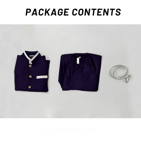 Demon Slayer: Kimetsu no Yaiba Shinobu Kocho Purple Embroidered Corps Uniform Cosplay Costume – Anime - Inspired Authentic Design for Cosplayers - Coscosmos