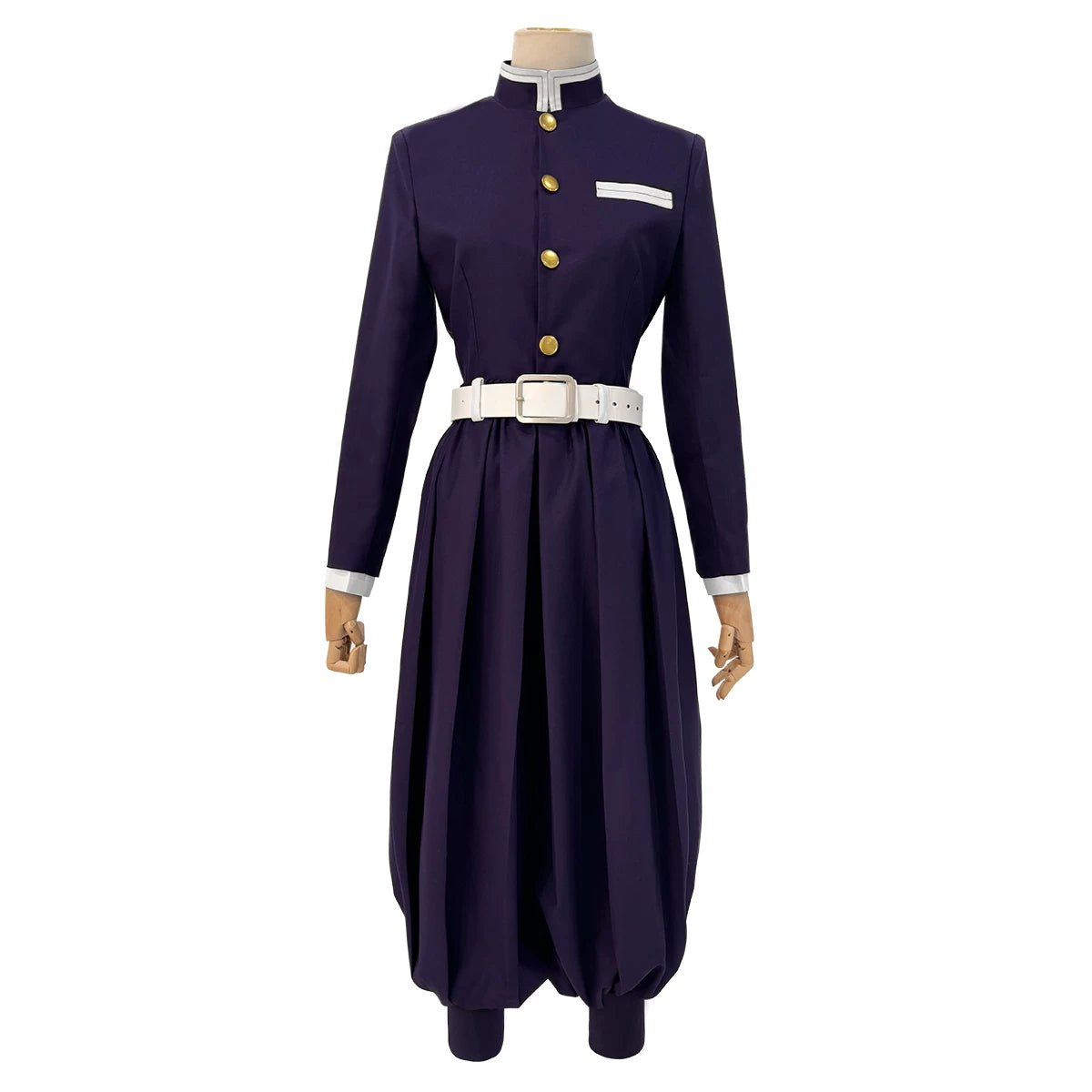 Demon Slayer: Kimetsu no Yaiba Shinobu Kocho Purple Embroidered Corps Uniform Cosplay Costume – Anime - Inspired Authentic Design for Cosplayers - Coscosmos