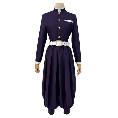 Demon Slayer: Kimetsu no Yaiba Shinobu Kocho Purple Embroidered Corps Uniform Cosplay Costume – Anime - Inspired Authentic Design for Cosplayers - Coscosmos