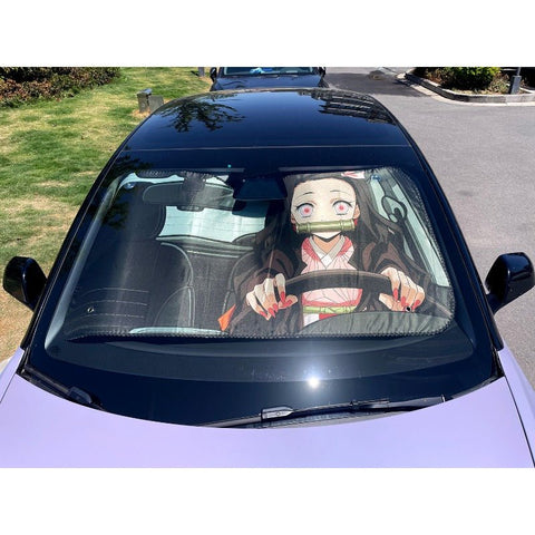 Demon Slayer Kimetsu no Yaiba Tanjiro Kamado Nezuko Car Sunshade - Coscosmos