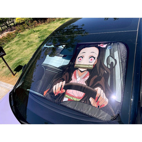 Demon Slayer Kimetsu no Yaiba Tanjiro Kamado Nezuko Car Sunshade - Coscosmos