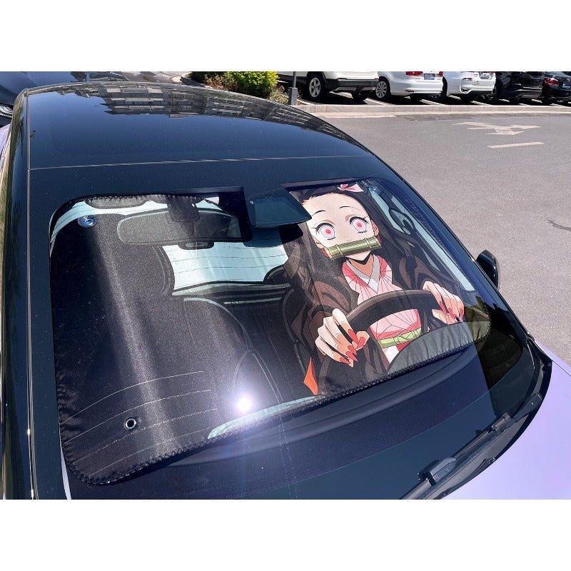 Demon Slayer Kimetsu no Yaiba Tanjiro Kamado Nezuko Car Sunshade - Coscosmos