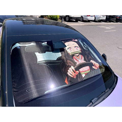 Demon Slayer Kimetsu no Yaiba Tanjiro Kamado Nezuko Car Sunshade - Coscosmos