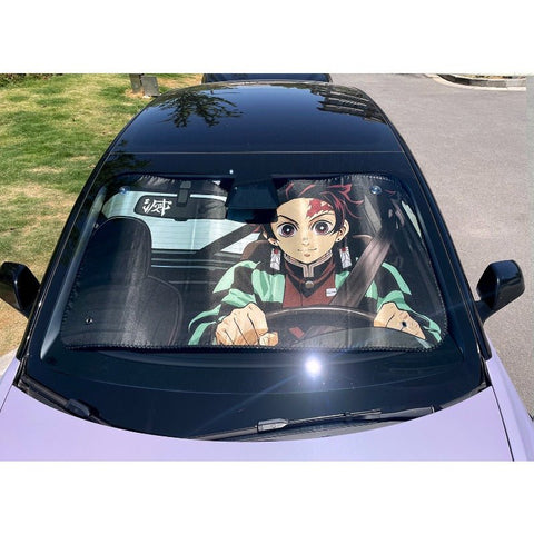 Demon Slayer Kimetsu no Yaiba Tanjiro Kamado Nezuko Car Sunshade - Coscosmos