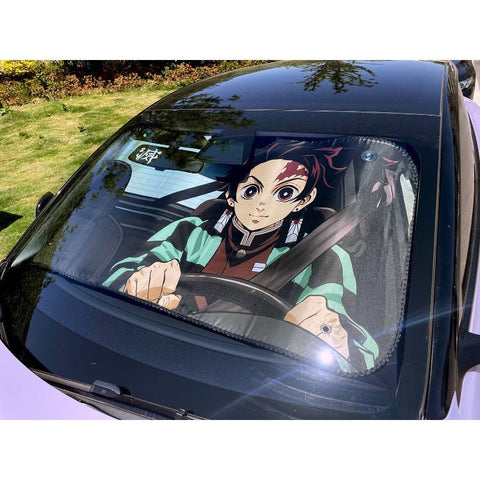 Demon Slayer Kimetsu no Yaiba Tanjiro Kamado Nezuko Car Sunshade - Coscosmos