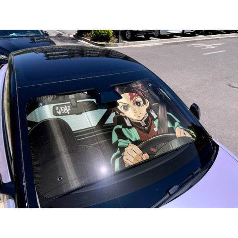 Demon Slayer Kimetsu no Yaiba Tanjiro Kamado Nezuko Car Sunshade - Coscosmos