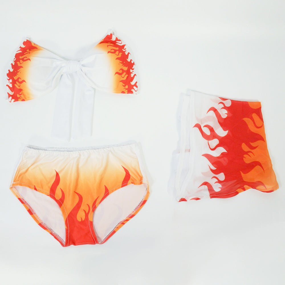 Demon Slayer: Kimetsu no Yaiba Tanjiro Kamado, Nezuko Kamado, Shinobu Kochou Cosplay Costume, High Quality Apron & Swimsuit - Coscosmos