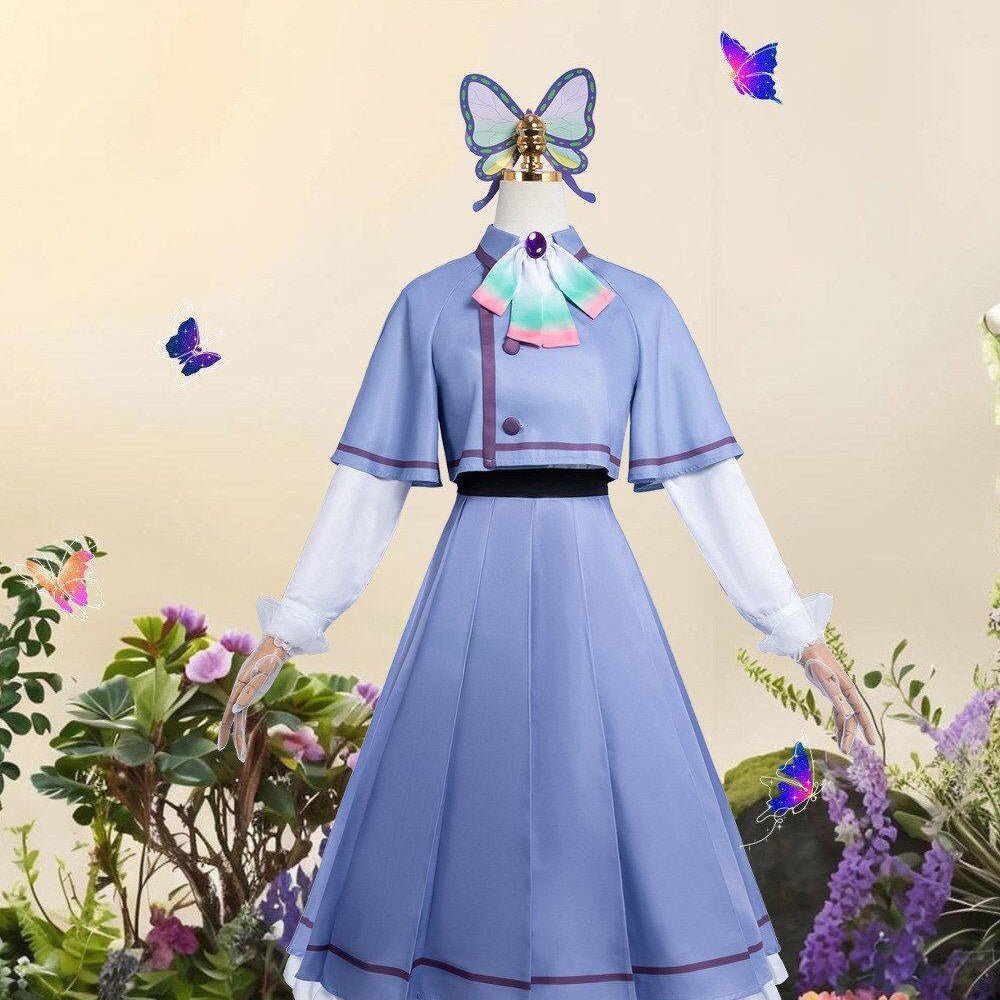 Demon Slayer Kochou Shinobu Cosplay Costume Full Dress Set - Coscosmos