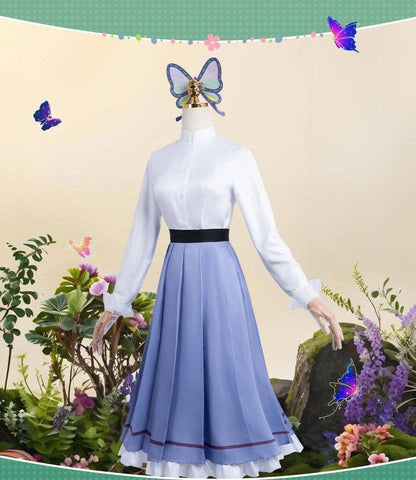 Demon Slayer Kochou Shinobu Cosplay Costume Full Dress Set - Coscosmos