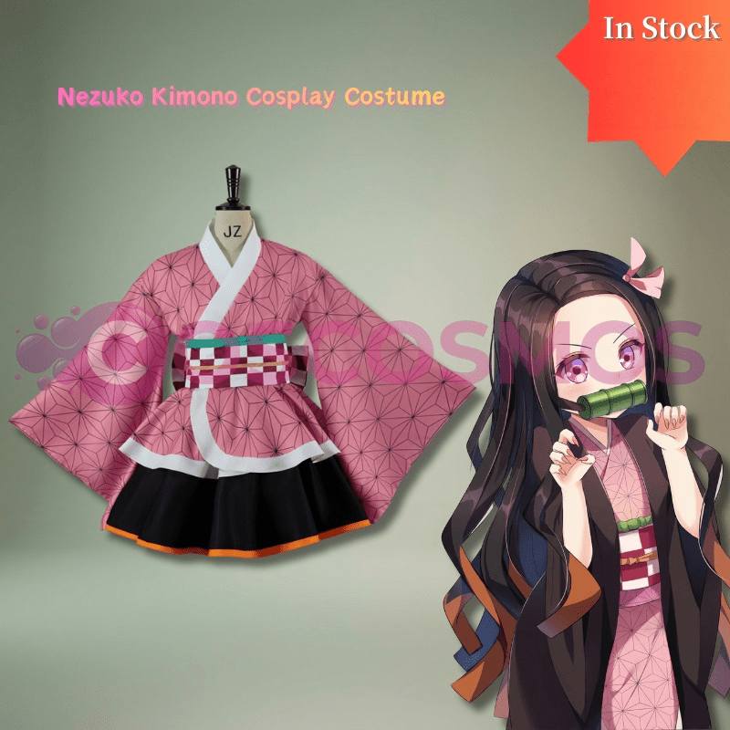 Demon Slayer Nezuko Kimono Cosplay Costume – Authentic Anime Outfit - Coscosmos