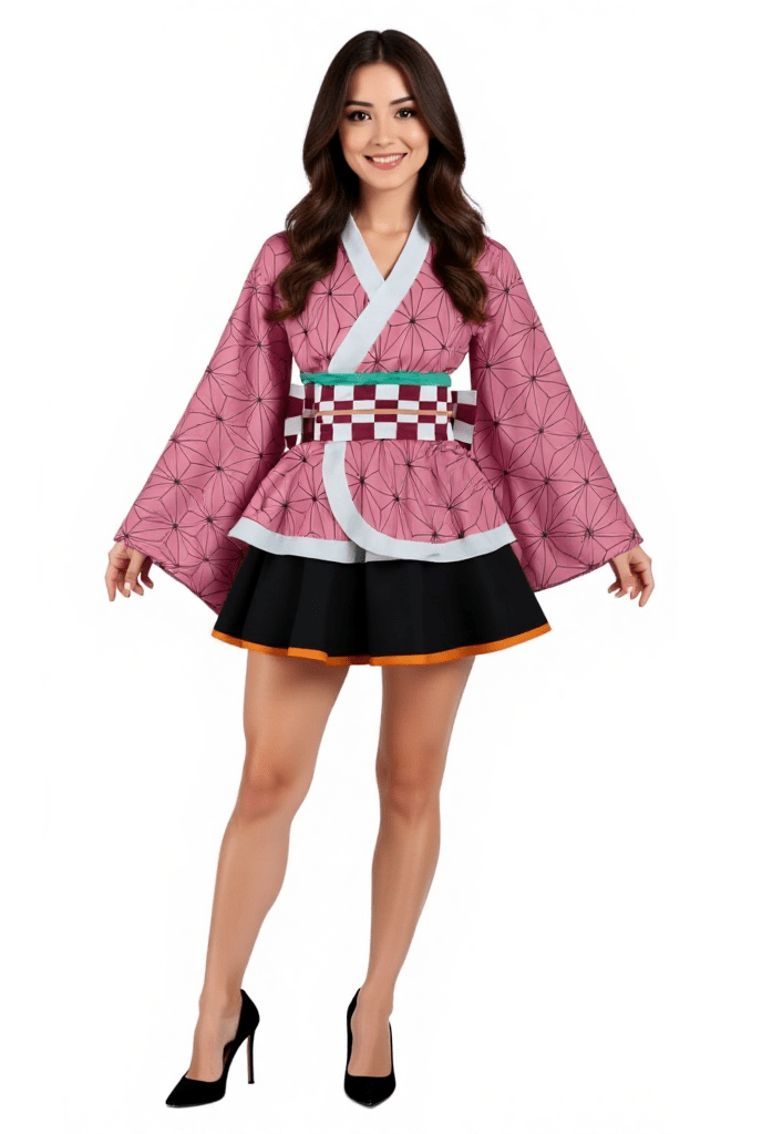 Demon Slayer Nezuko Kimono Cosplay Costume – Authentic Anime Outfit - Coscosmos