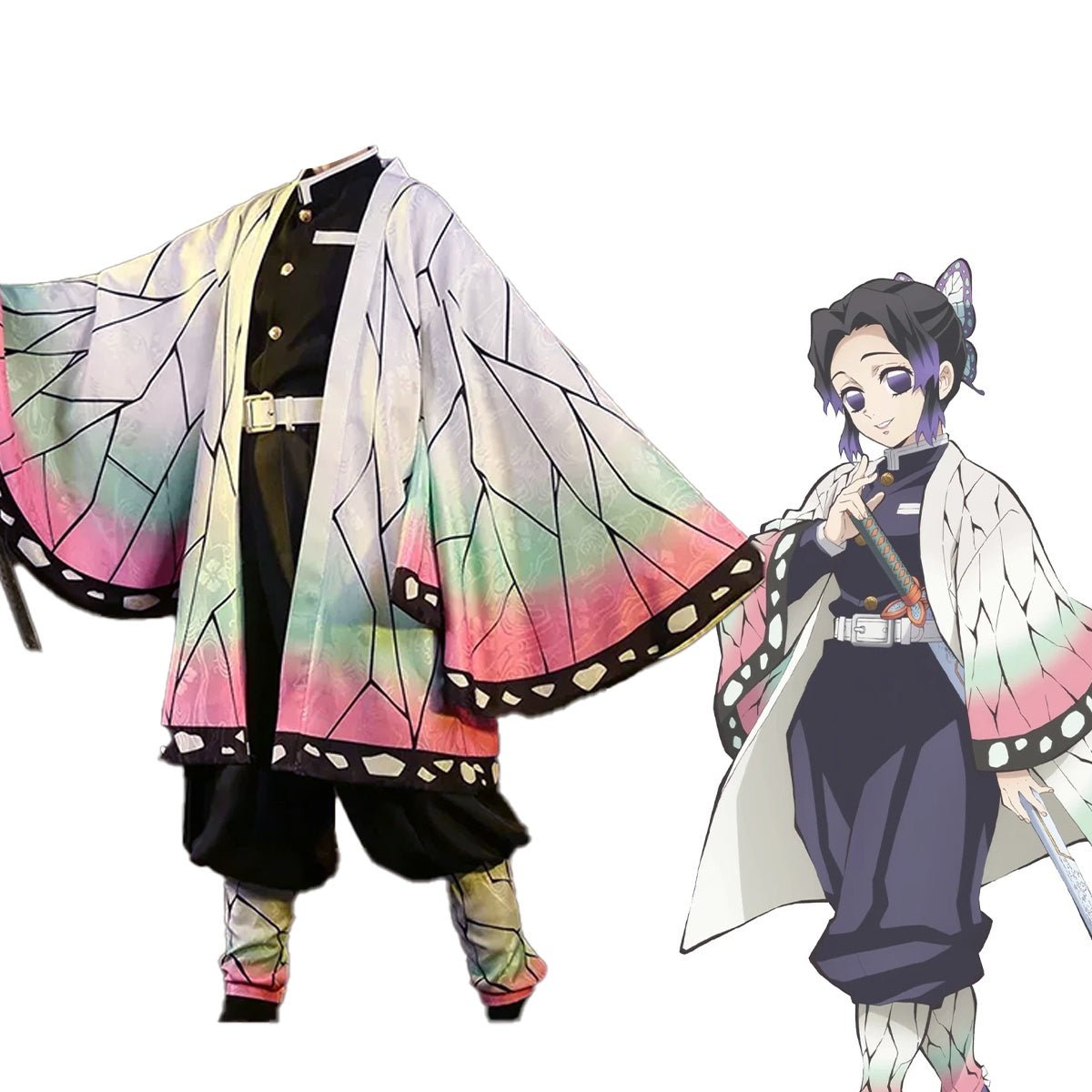Demon Slayer Shinobu Kocho Cosplay Costume Basic Print Style Outfit - Coscosmos