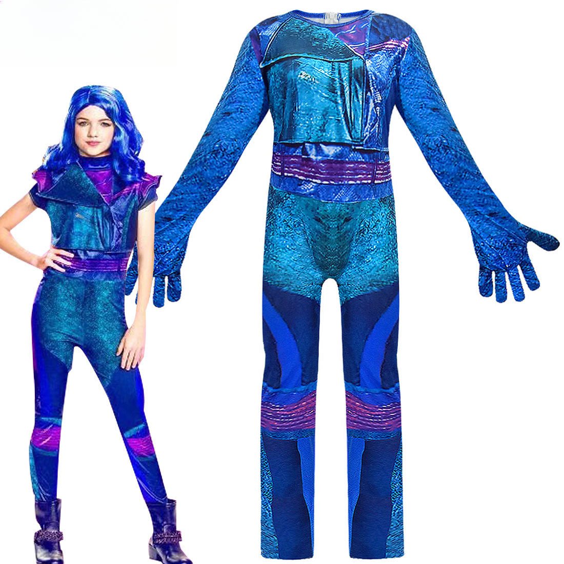 Descendants 3 Kids Bodysuit Halloween Cosplay Costume - Coscosmos