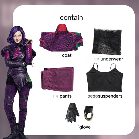 Descendants 4: Rise of Red Mal Cosplay Costume – Purple Outfit for Stage Performance - Coscosmos