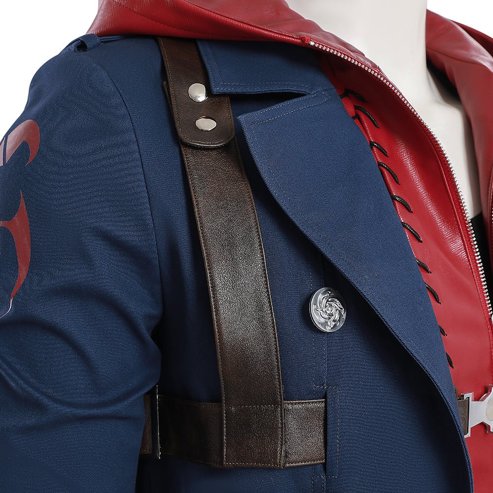 Devil May Cry 4 Nero Full Cosplay Costume Set - Official Replica Outfit with Red Queen & Blue Rose - Coscosmos