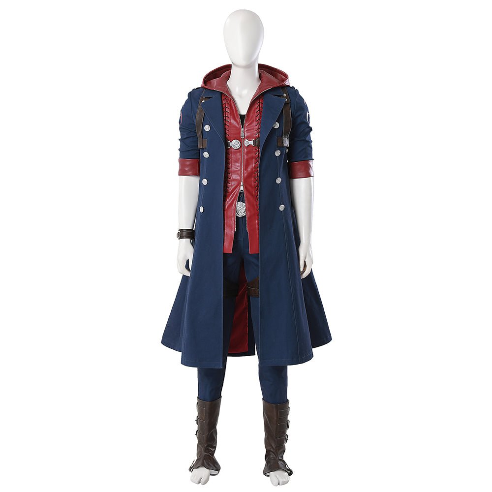 Devil May Cry 4 Nero Full Cosplay Costume Set - Official Replica Outfit with Red Queen & Blue Rose - Coscosmos