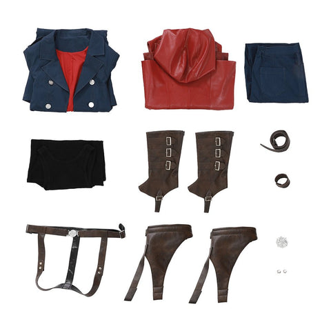 Devil May Cry 4 Nero Full Cosplay Costume Set - Official Replica Outfit with Red Queen & Blue Rose - Coscosmos