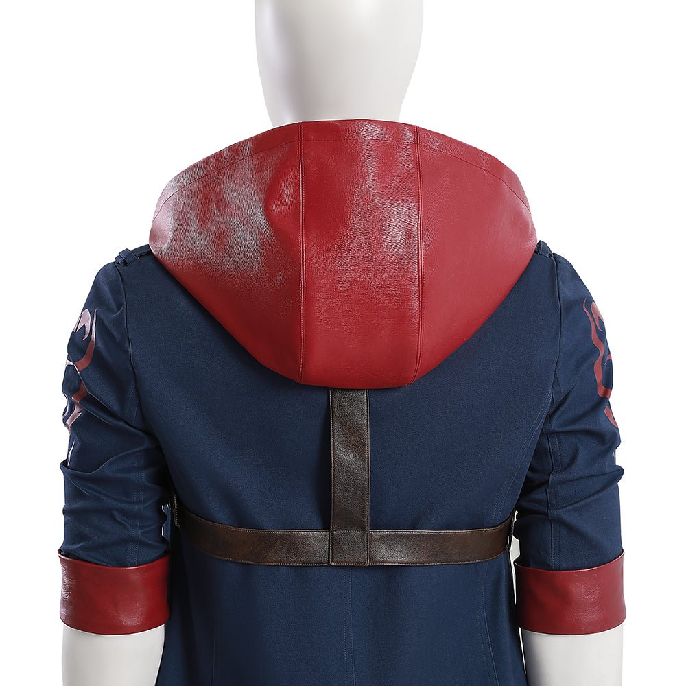 Devil May Cry 4 Nero Full Cosplay Costume Set - Official Replica Outfit with Red Queen & Blue Rose - Coscosmos