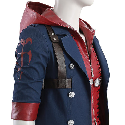 Devil May Cry 4 Nero Full Cosplay Costume Set - Official Replica Outfit with Red Queen & Blue Rose - Coscosmos