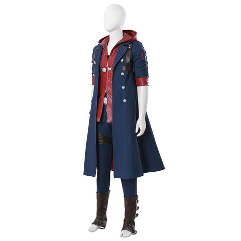 Devil May Cry 4 Nero Full Cosplay Costume Set - Official Replica Outfit with Red Queen & Blue Rose - Coscosmos