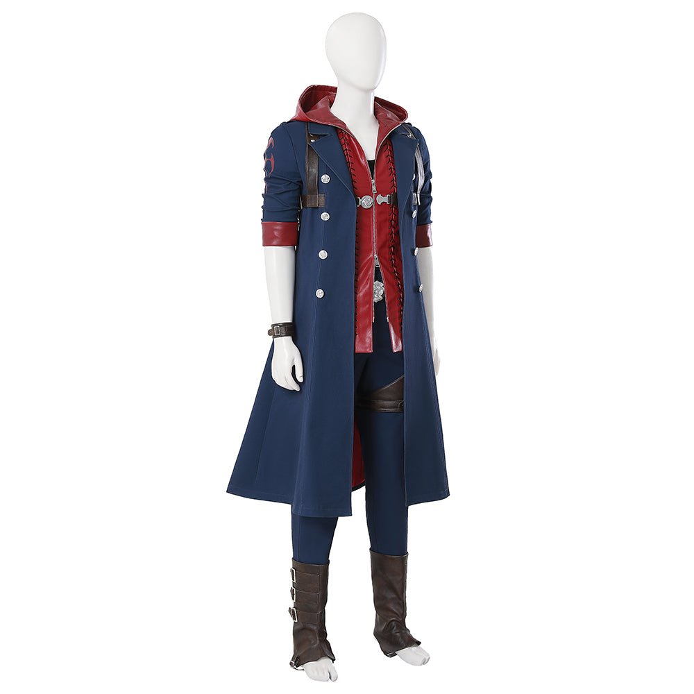 Devil May Cry 4 Nero Full Cosplay Costume Set - Official Replica Outfit with Red Queen & Blue Rose - Coscosmos