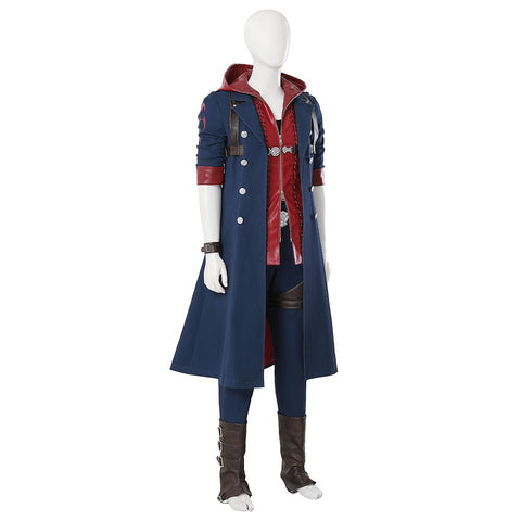 Devil May Cry 4 Nero Full Cosplay Costume Set - Official Replica Outfit with Red Queen & Blue Rose - Coscosmos