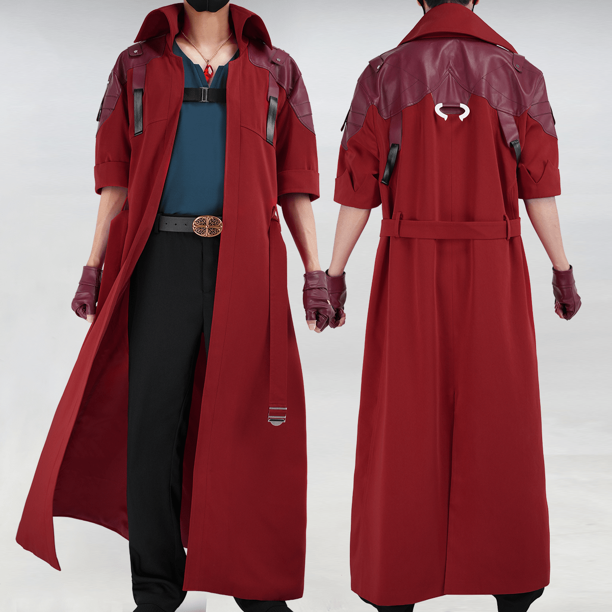Devil May Cry 5 Dante Leather Coat Halloween Cosplay Jacket Outfit - Coscosmos