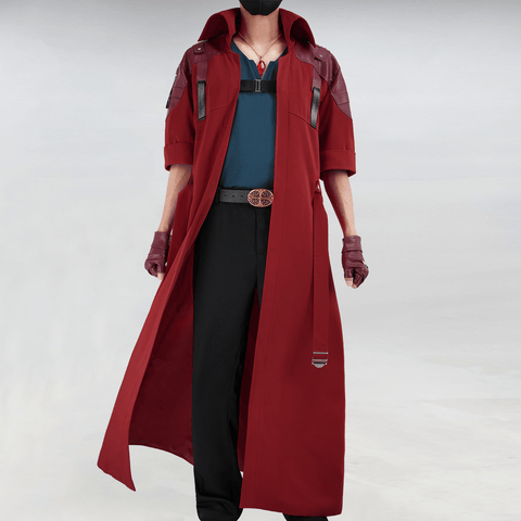 Devil May Cry 5 Dante Leather Coat Halloween Cosplay Jacket Outfit - Coscosmos